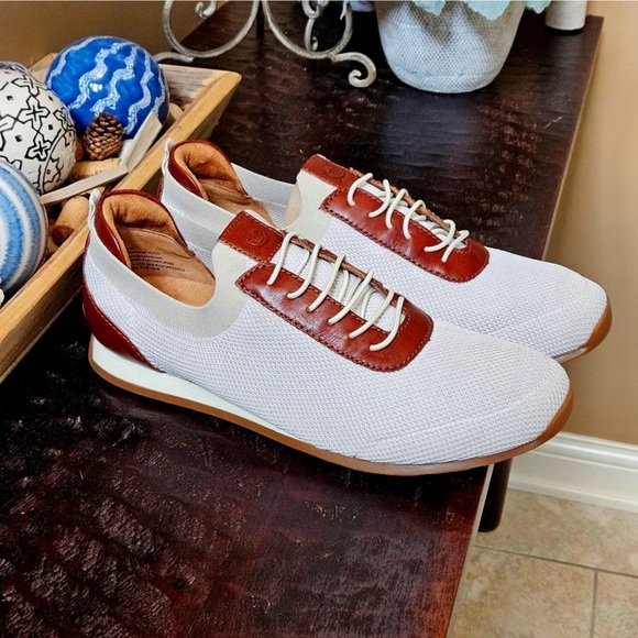 Born Barrett Knit Sneakers Tan/White Slip-Ons Mens Sizes NWT - Picture 13 of 15